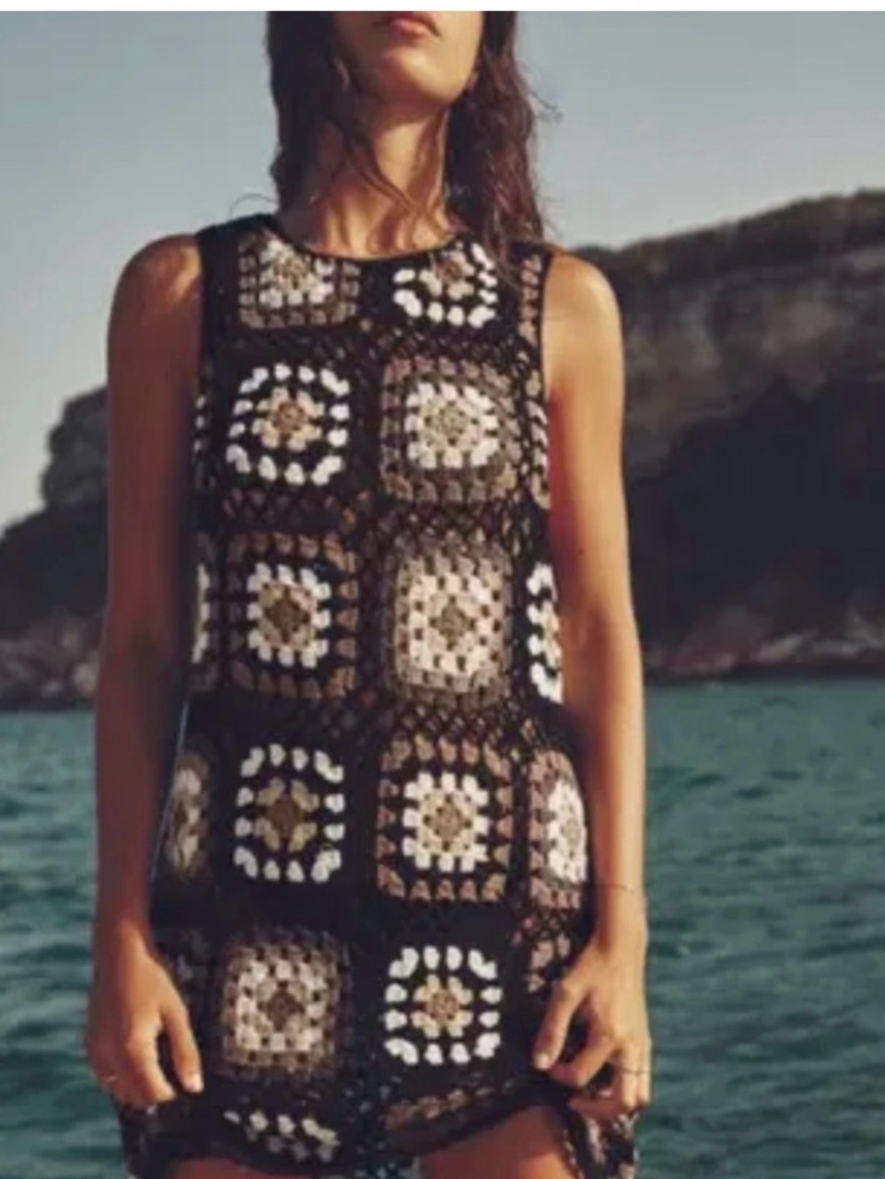 Zara crochet knit dress